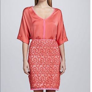 Elie Tahari Bella skirt crushed coral size 6